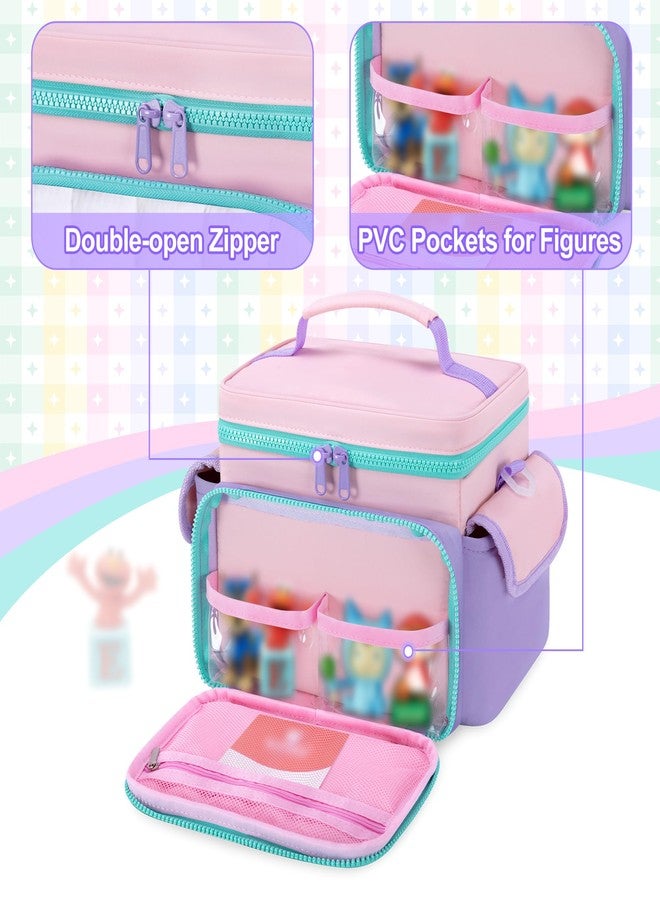 LoDrid Travel Carrying Case Compatible with Tonie Box 2/1, Lightweight Puffy Portable Storage Bag with Detachable Divider and Shoulder Strap for Audio Player Set, Pink, Bag Only, Patented Design - Image 4
